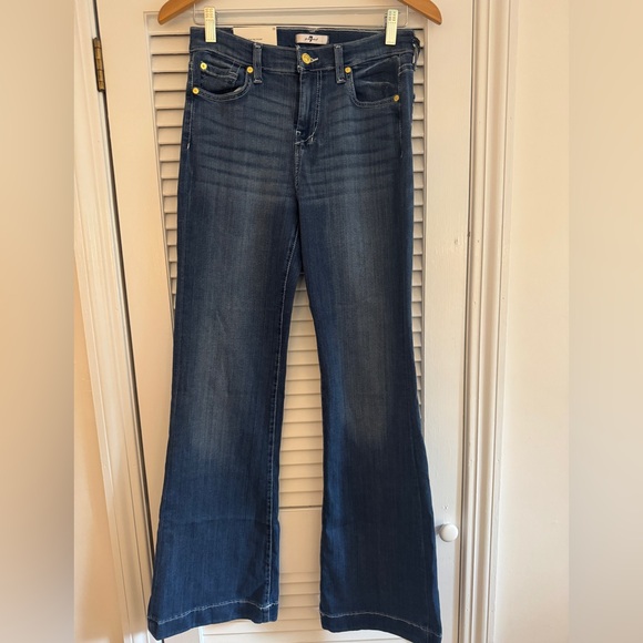 7 For All Mankind Dojo Tailorless flare trouser jeans, 28, Slim Evolution - Picture 1 of 5